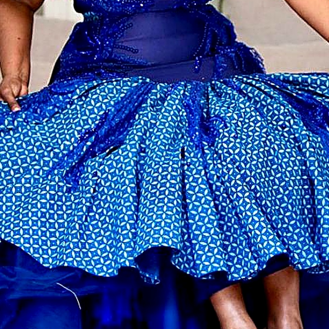 Blue couture textile texture